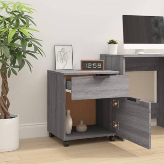 Dossierkast verrijdbaar 45x38x54 cm bewerkt hout grijs sonoma 7