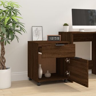 Dossierkast verrijdbaar 45x38x54 cm bewerkt hout bruineiken 7