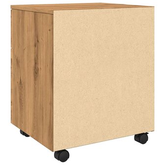 Dossierkast verrijdbaar 45x38x54 cm hout artisanaal eikenkleur 7