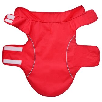 Hondenregenjas met reflecterende strips polyester rood XXS 4