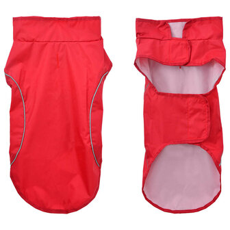 Hondenregenjas met reflecterende strips polyester rood XS 3
