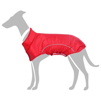 Hondenregenjas met reflecterende strips polyester rood S 1
