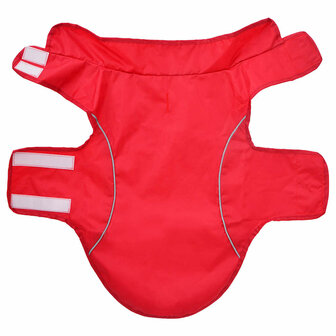 Hondenregenjas met reflecterende strips polyester rood S 4
