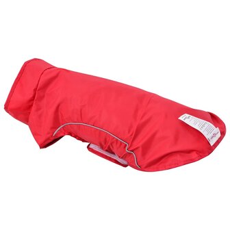 Hondenregenjas met reflecterende strips polyester rood S 8