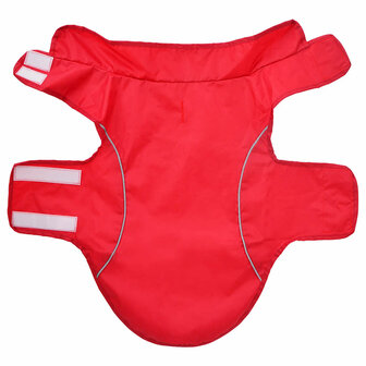 Hondenregenjas met reflecterende strips polyester rood M 4