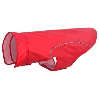 Hondenregenjas met reflecterende strips polyester rood L 2