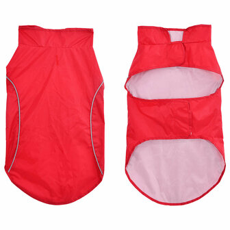 Hondenregenjas met reflecterende strips polyester rood L 3
