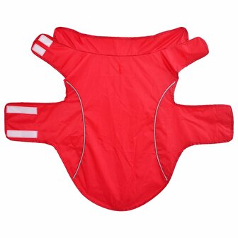 Hondenregenjas met reflecterende strips polyester rood L 4