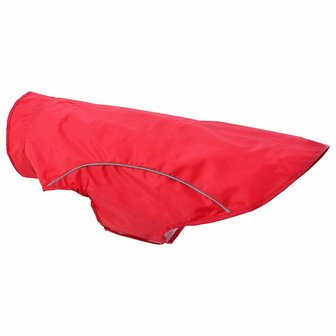 Hondenregenjas met reflecterende strips polyester rood L 8