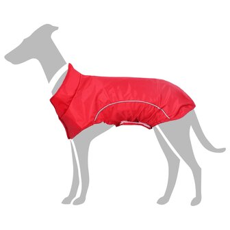 Hondenregenjas met reflecterende strips polyester rood 2XL 1