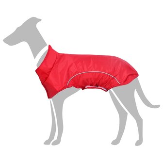 Hondenregenjas met reflecterende strips polyester rood 3XL 1