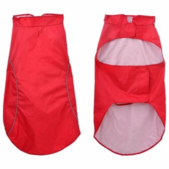Hondenregenjas met reflecterende strips polyester rood 3XL 3