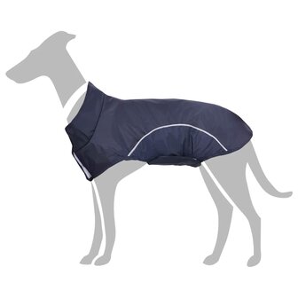 Hondenregenjas met reflecterende strips polyester blauw XXS 1