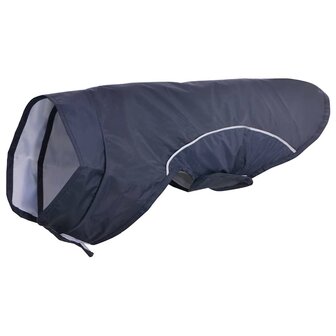Hondenregenjas met reflecterende strips polyester blauw XXS 2