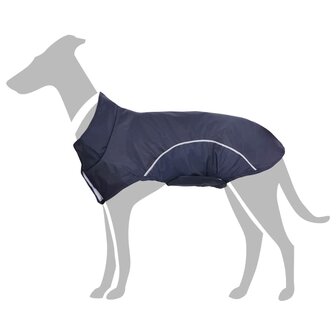 Hondenregenjas met reflecterende strips polyester blauw XS 1