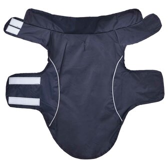 Hondenregenjas met reflecterende strips polyester marineblauw S 4
