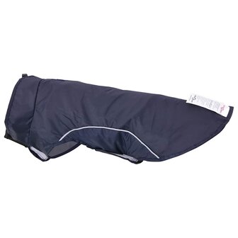 Hondenregenjas met reflecterende strips polyester marineblauw S 8