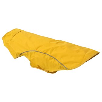 Hondenregenjas met reflecterende strips polyester geel L 8