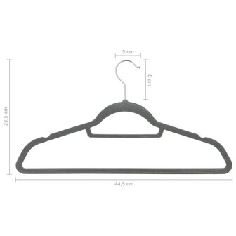 100-delige Kledinghangerset anti-slip fluweel grijs 7