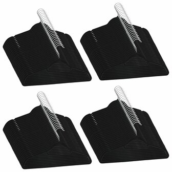 100-delige Kledinghangerset anti-slip fluweel zwart 2