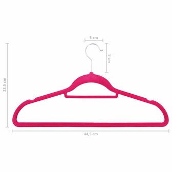 50-delige Kledinghangerset anti-slip fluweel roze 7