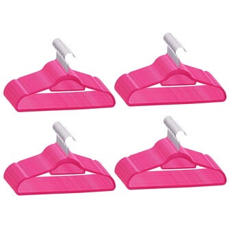100-delige Kledinghangerset anti-slip fluweel roze 2