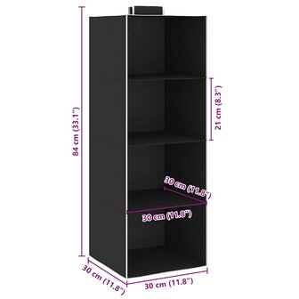 Kledingorganisers hangend 2 st met 4 schappen stof  9