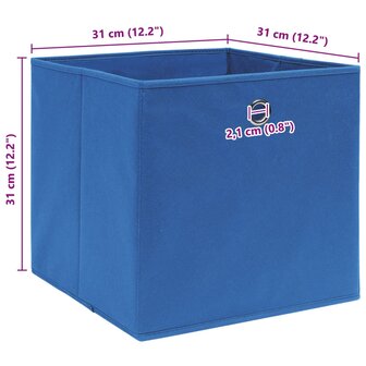 Opbergboxen 10 st 32x32x32 cm stof blauw 5