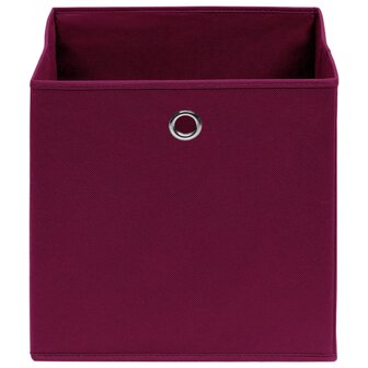 Opbergboxen 10 st 32x32x32 cm stof donkerrood 3