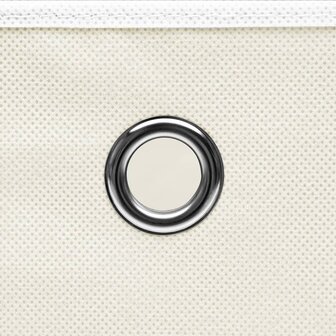 Opbergboxen 10 st 32x32x32 cm stof wit 4