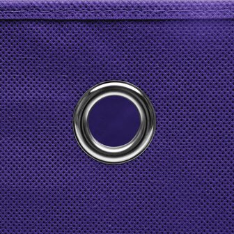 Opbergboxen 10 st 32x32x32 cm stof paars 4