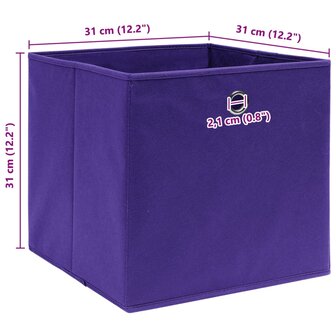 Opbergboxen 10 st 32x32x32 cm stof paars 5