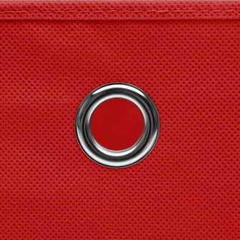Opbergboxen 4 st 32x32x32 cm stof rood 4