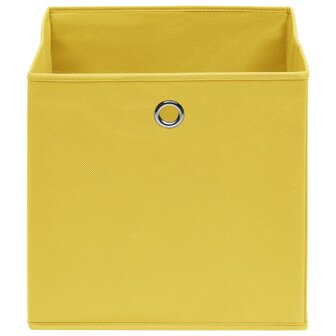 Opbergboxen 10 st 32x32x32 cm stof geel 3