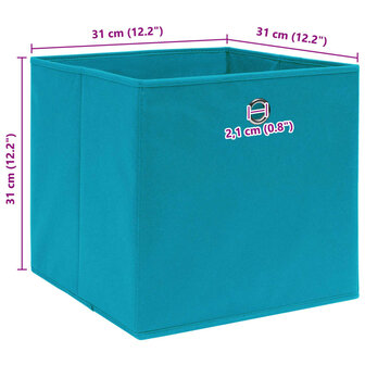 Opbergboxen 10 st 32x32x32 cm stof babyblauw 5