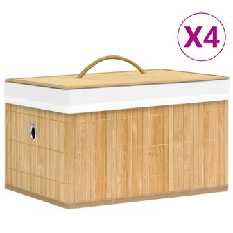 Opbergboxen 4 st bamboe 1