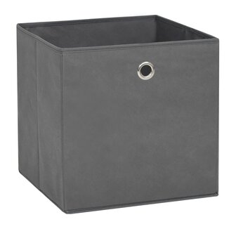 Opbergboxen 10 st 28x28x28 cm nonwoven stof grijs 2