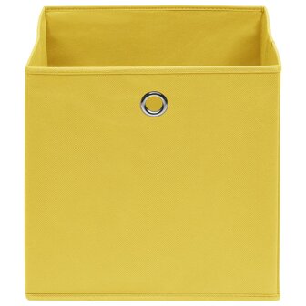 Opbergboxen 4 st 28x28x28 cm nonwoven stof geel 3