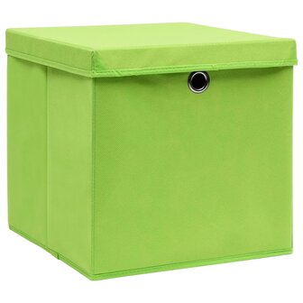 Opbergboxen met deksel 4 st 28x28x28 cm groen 2