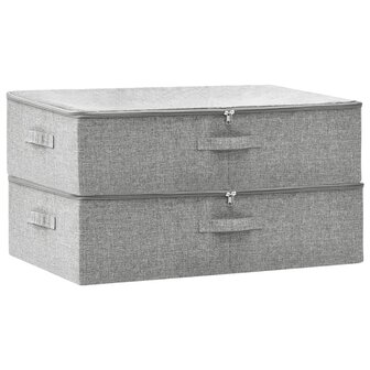 Opbergboxen 2 st 70x40x18 cm stof grijs 2