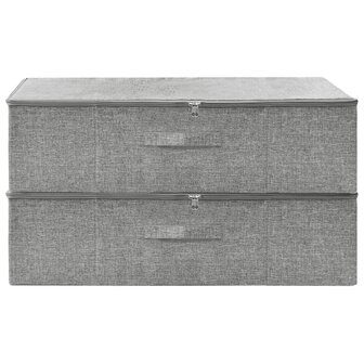 Opbergboxen 2 st 70x40x18 cm stof grijs 3