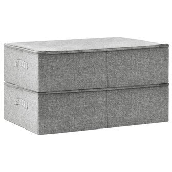 Opbergboxen 2 st 70x40x18 cm stof grijs 4