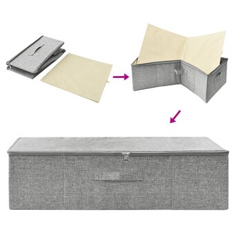 Opbergboxen 2 st 70x40x18 cm stof grijs 5