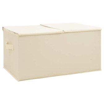 Opbergboxen 2 st 50x30x25 cm stof cr&egrave;mekleurig 3
