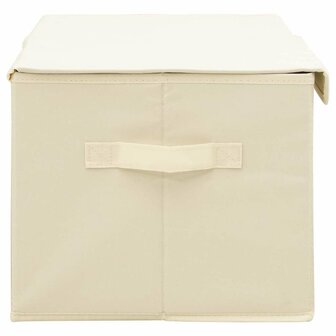 Opbergboxen 2 st 50x30x25 cm stof cr&egrave;mekleurig 4