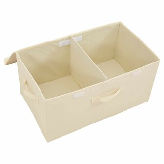 Opbergboxen 2 st 50x30x25 cm stof cr&egrave;mekleurig 6