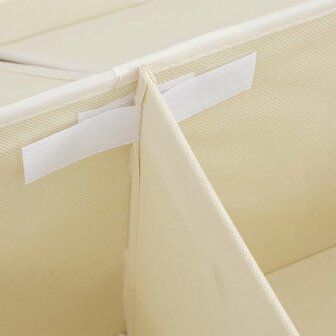 Opbergboxen 2 st 50x30x25 cm stof cr&egrave;mekleurig 7