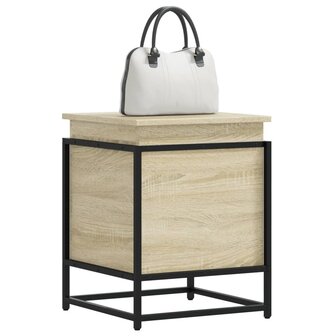 Opbergbox met deksel 40x40x51,5 cm bewerkt hout sonoma eiken 1