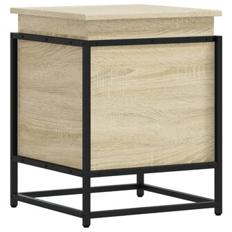 Opbergbox met deksel 40x40x51,5 cm bewerkt hout sonoma eiken 2