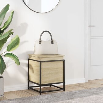 Opbergbox met deksel 40x40x51,5 cm bewerkt hout sonoma eiken 3